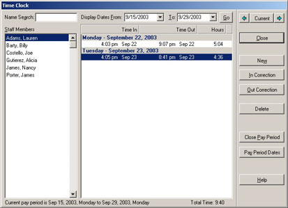 Time Clock Point of Sale Software